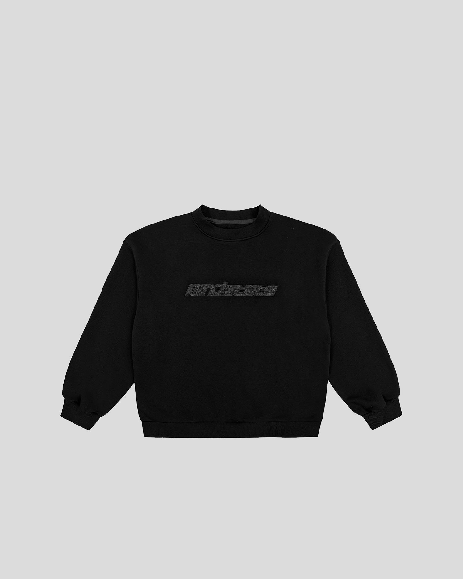 Black frotte crewneck