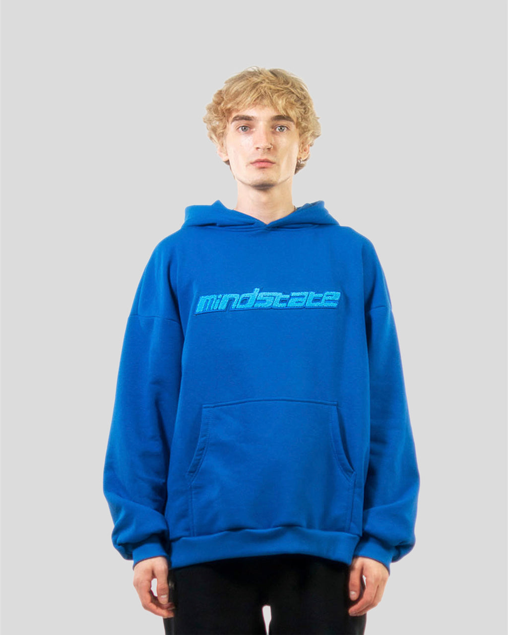 Dark blue frotte hoodie
