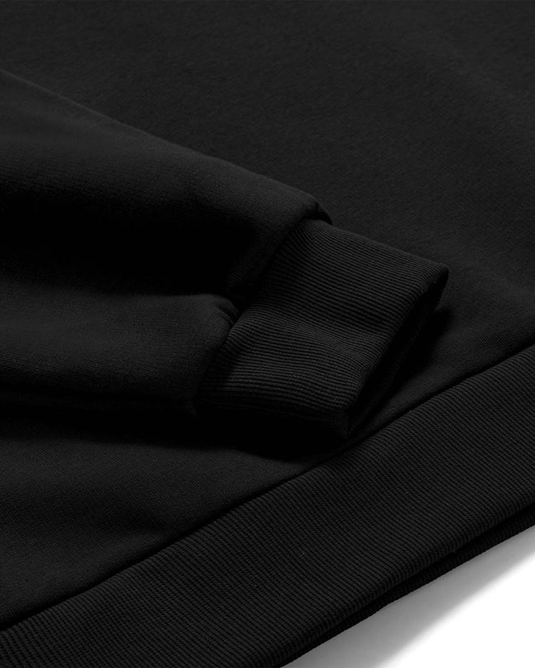 Black frotte crewneck