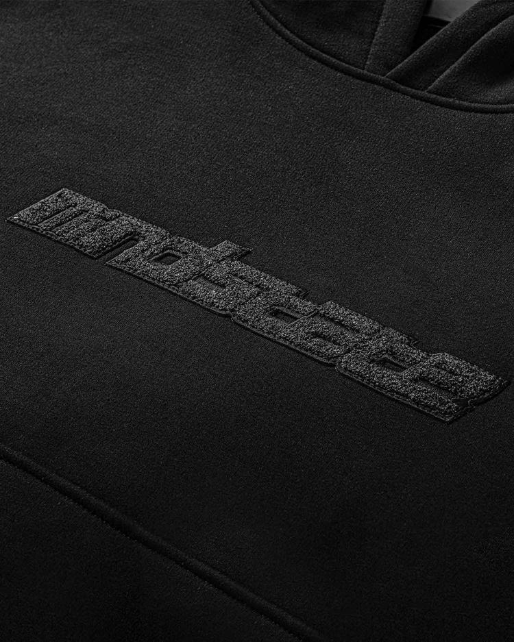 Black frotte hoodie