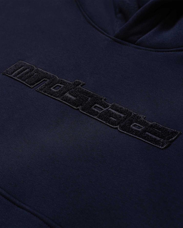 Navy blue frotte hoodie