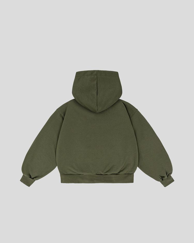 Basic hoodie (olive) back