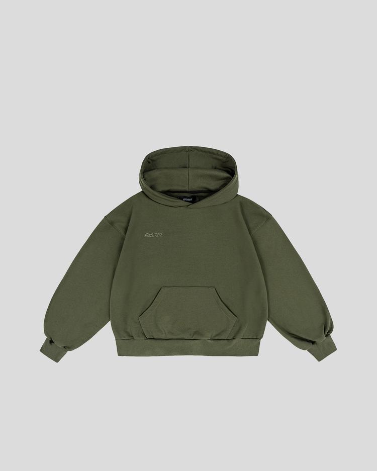 Basic hoodie (olive) front
