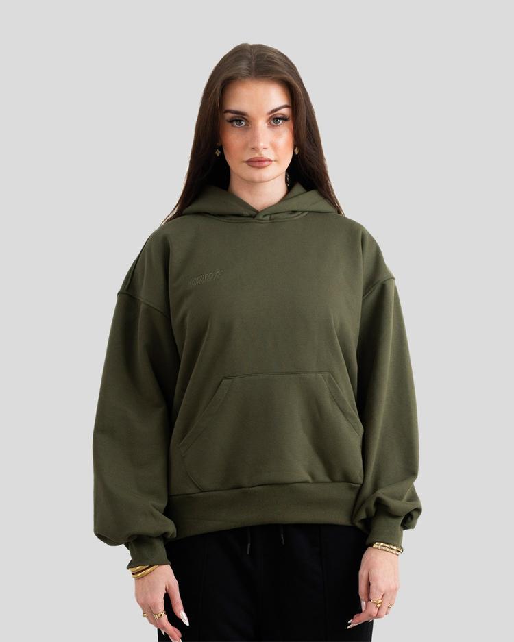 Basic hoodie (olive) back