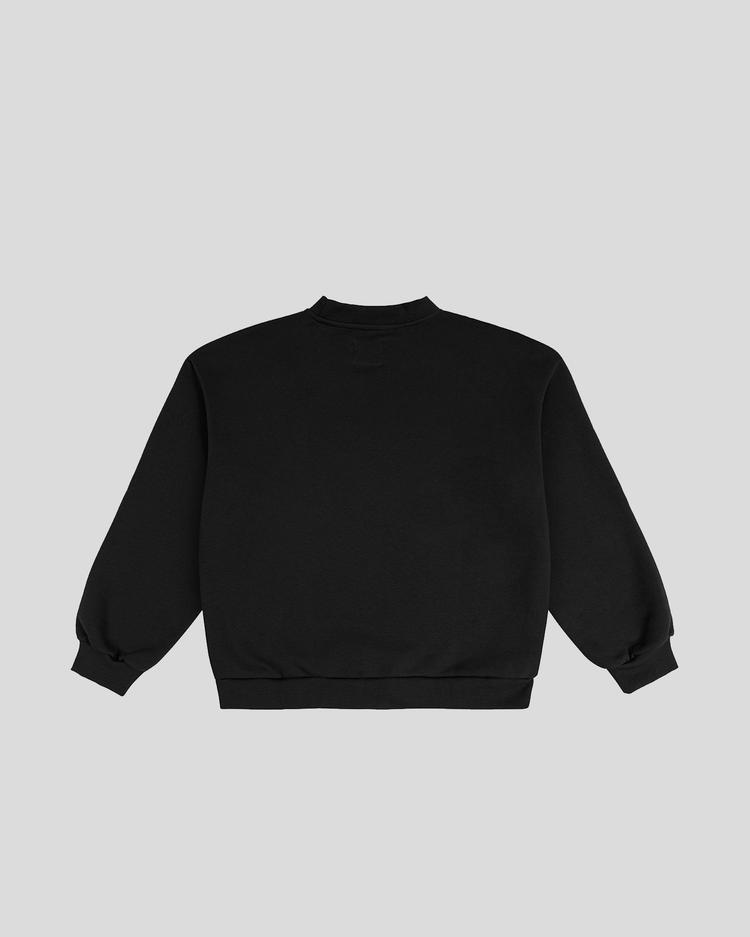 Black frotte crewneck back