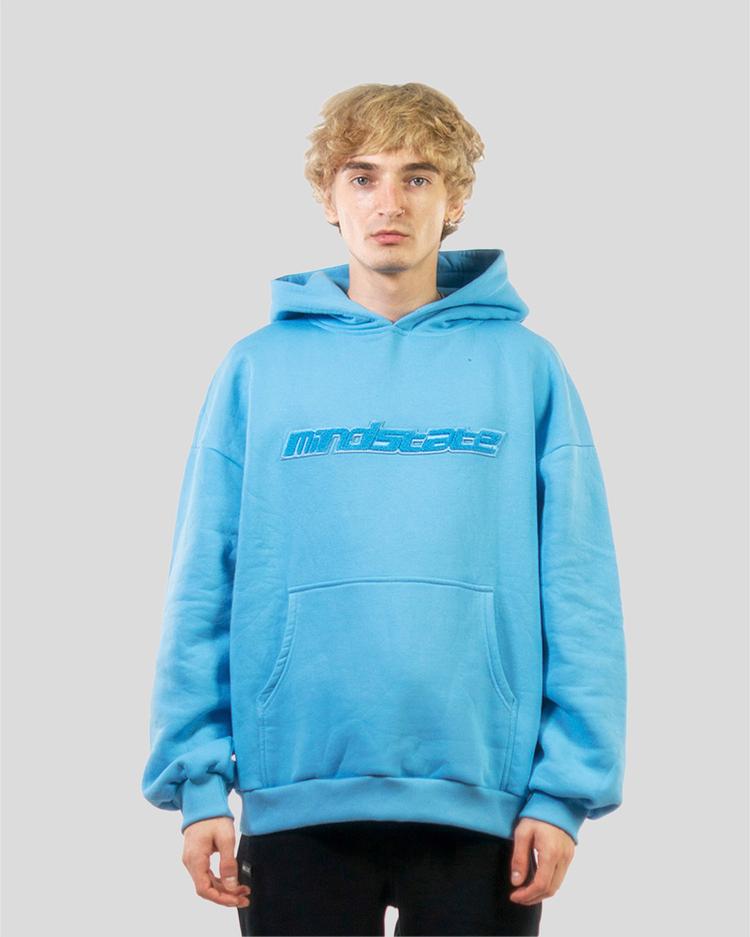 Blue frotte hoodie back