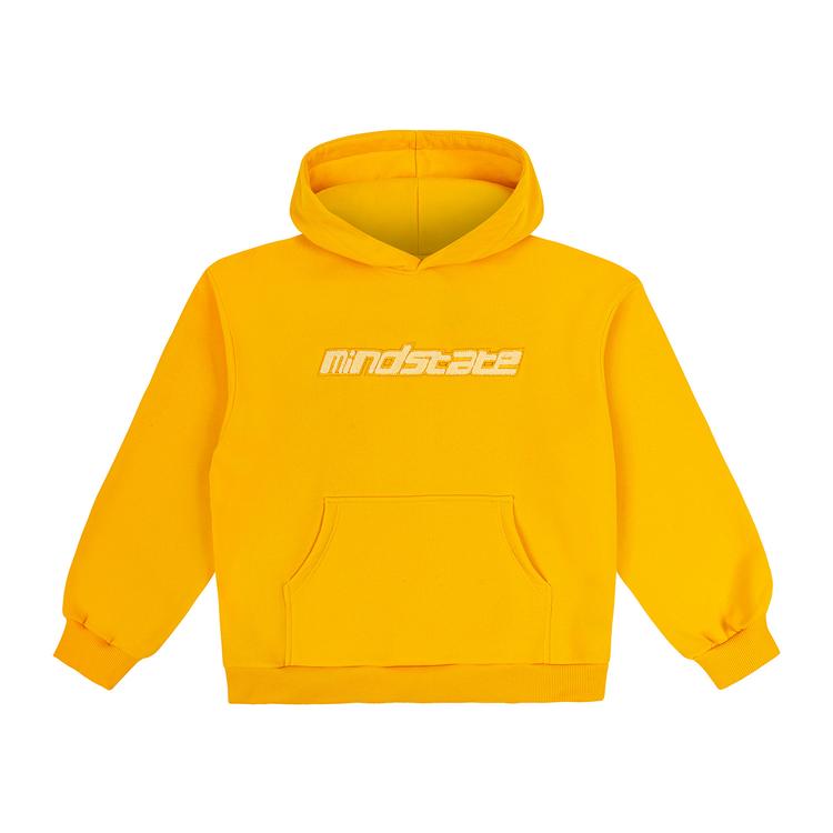 Yellow frotte hoodie front
