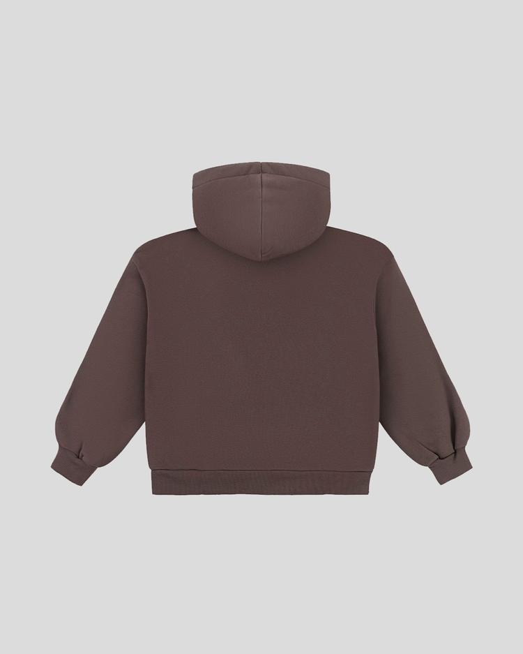 Brown frotte hoodie back