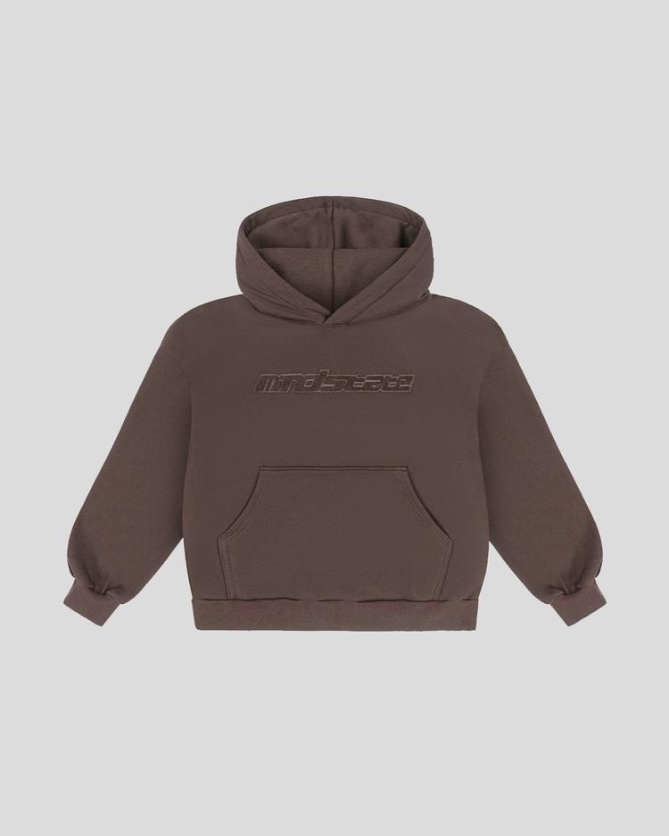 Brown frotte hoodie front