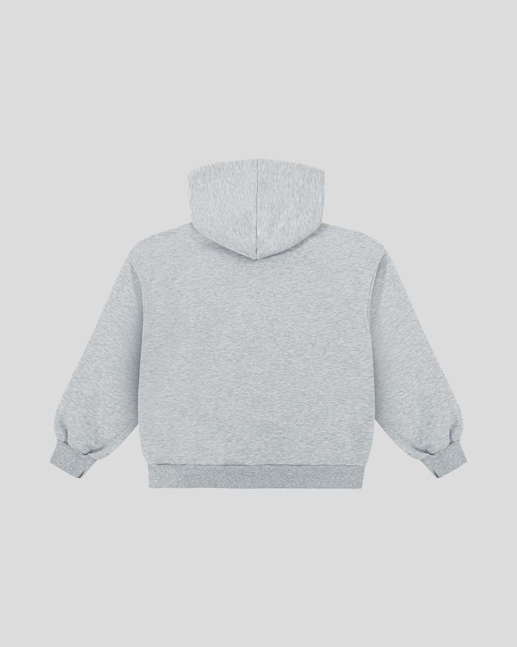 Gray frotte hoodie back