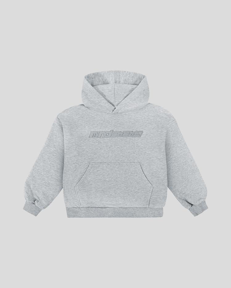 Gray frotte hoodie front