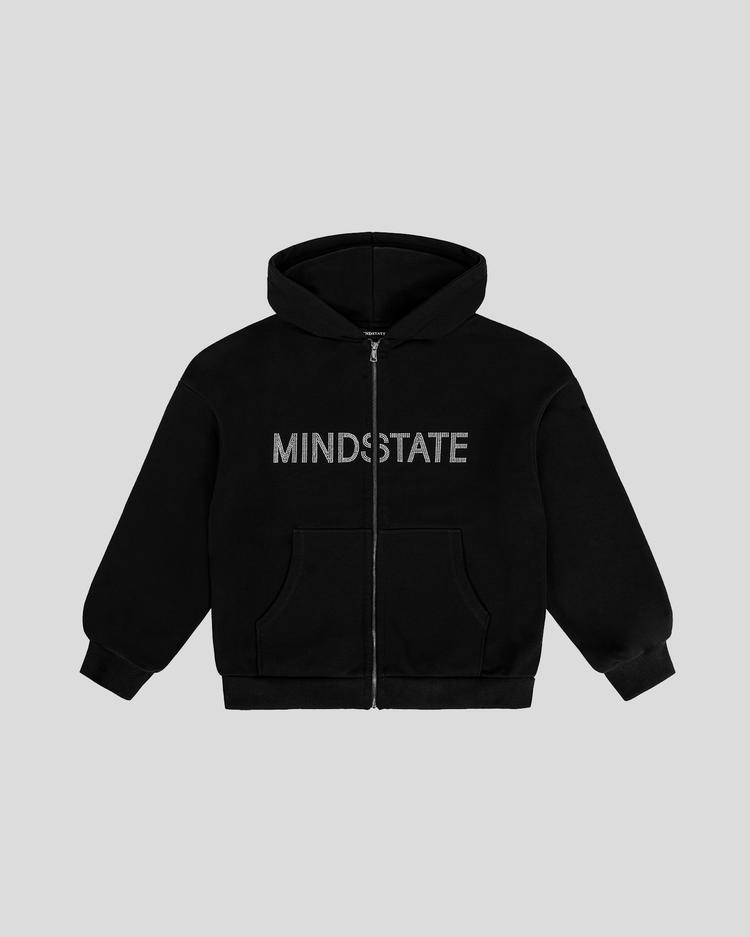Crystal zip hoodie front