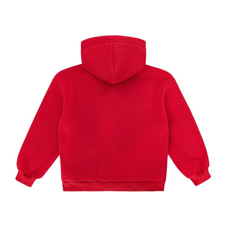 Red frotte hoodie back