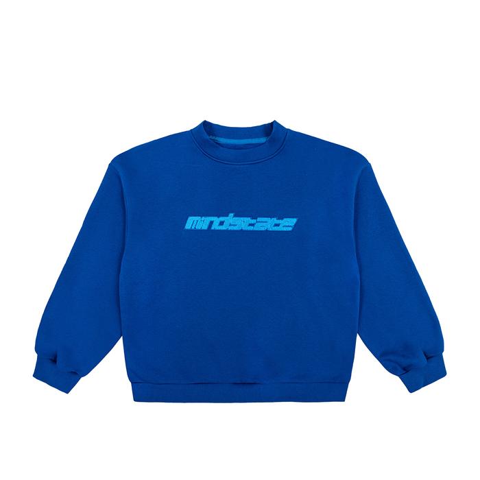 Dark blue frotte crewneck front