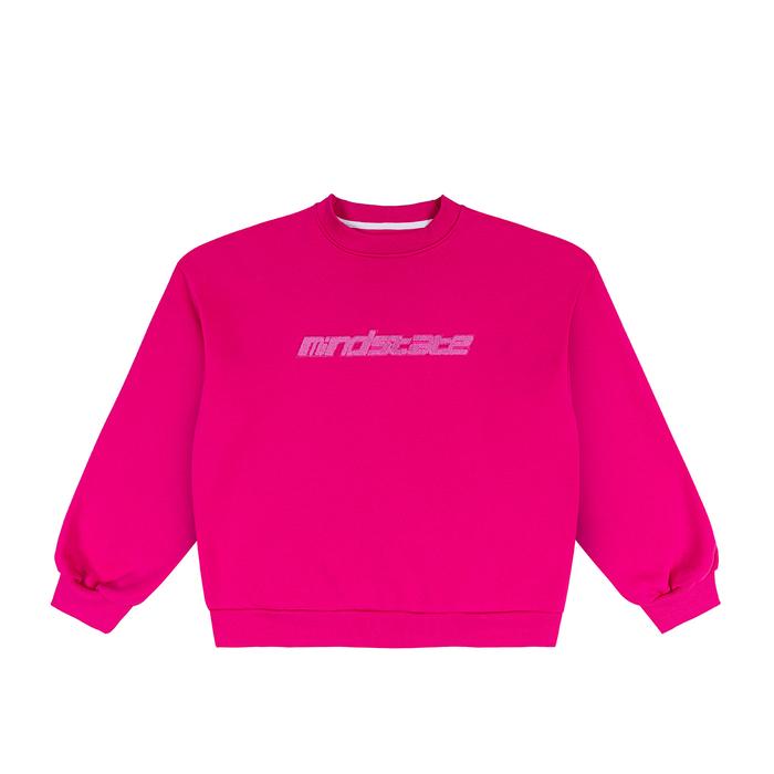 Pink frotte crewneck front