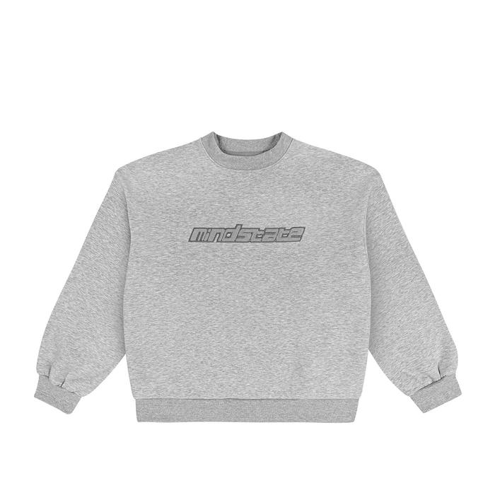 Gray frotte crewneck front