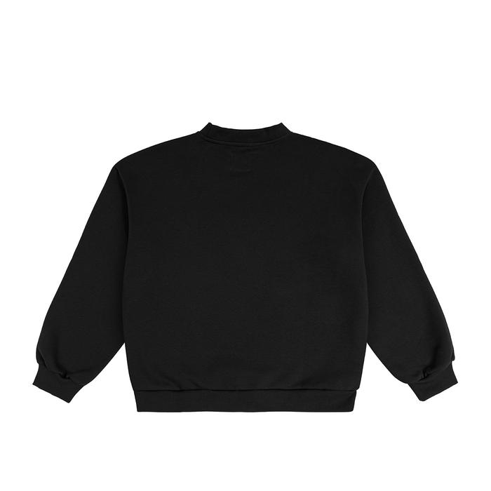 Black frotte crewneck back