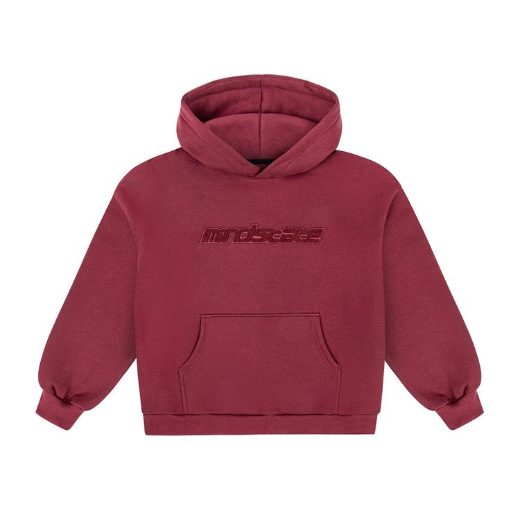 Maroon frotte hoodie front