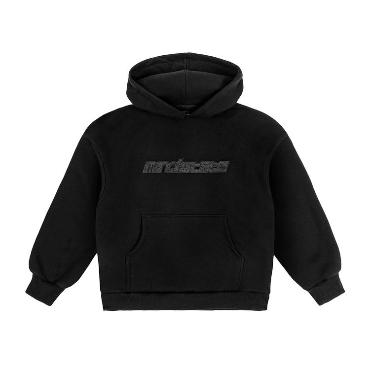 Black frotte hoodie front