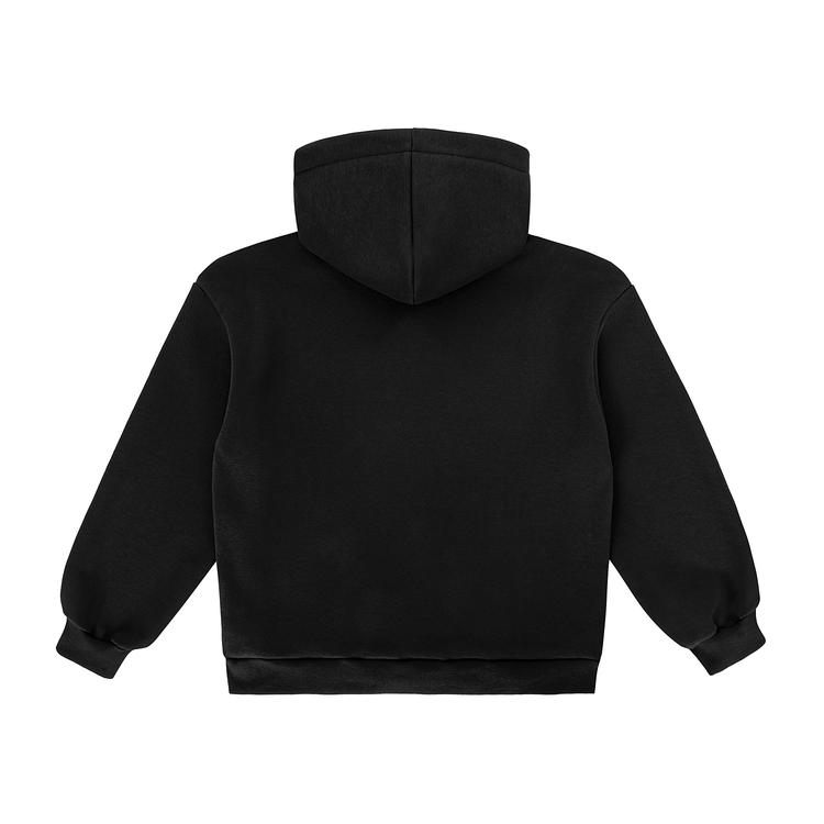 Black frotte hoodie back