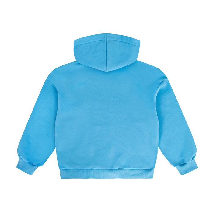 Blue frotte hoodie back