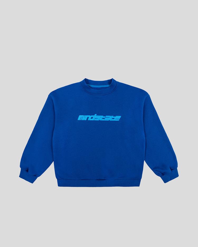 Dark blue frotte crewneck front