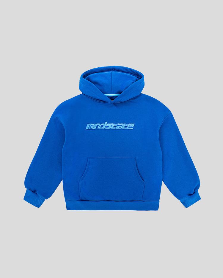 Dark blue frotte hoodie front
