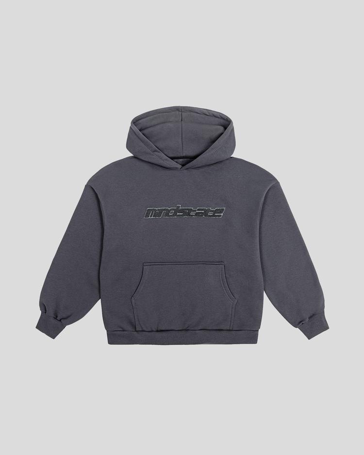 Graphite frotte hoodie front