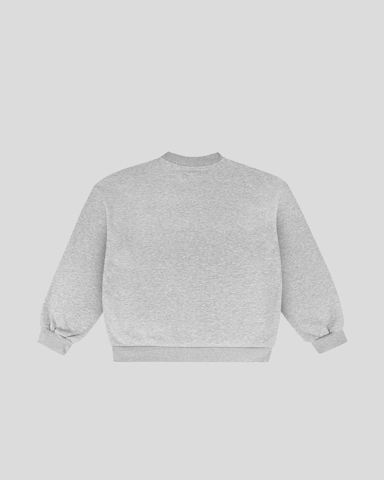Gray frotte crewneck back