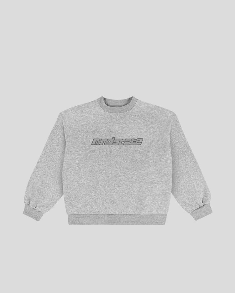 Gray frotte crewneck front