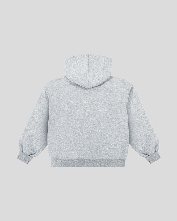 Gray frotte hoodie back