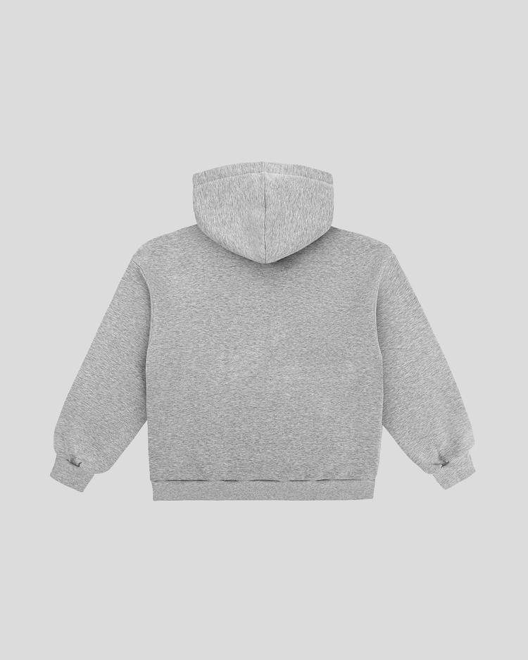 Gray frotte hoodie back