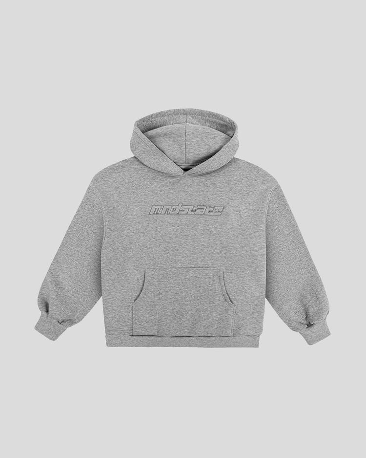 Gray frotte hoodie front