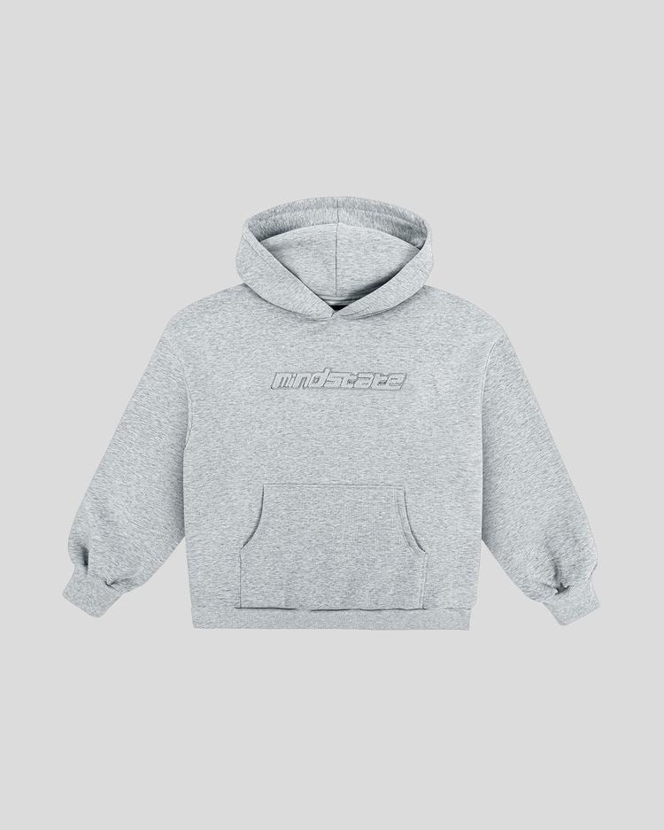 Gray frotte hoodie front