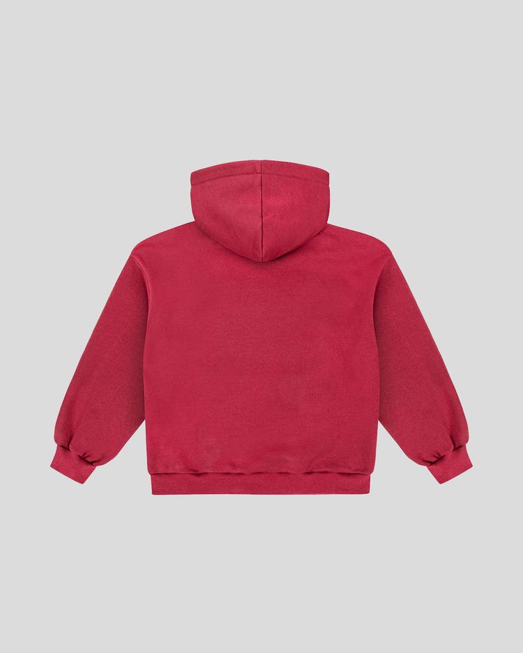 Maroon frotte hoodie back