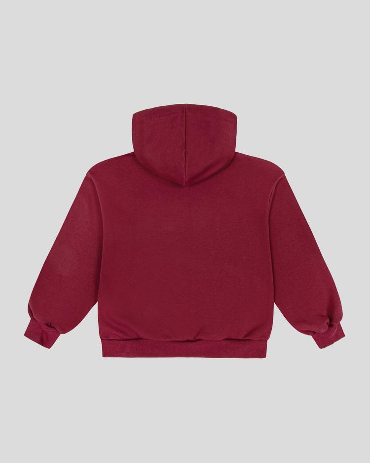 Maroon frotte hoodie back