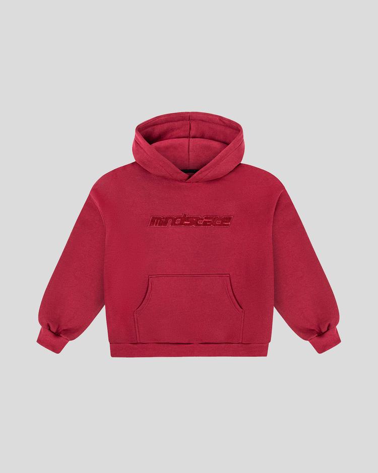 Maroon frotte hoodie front