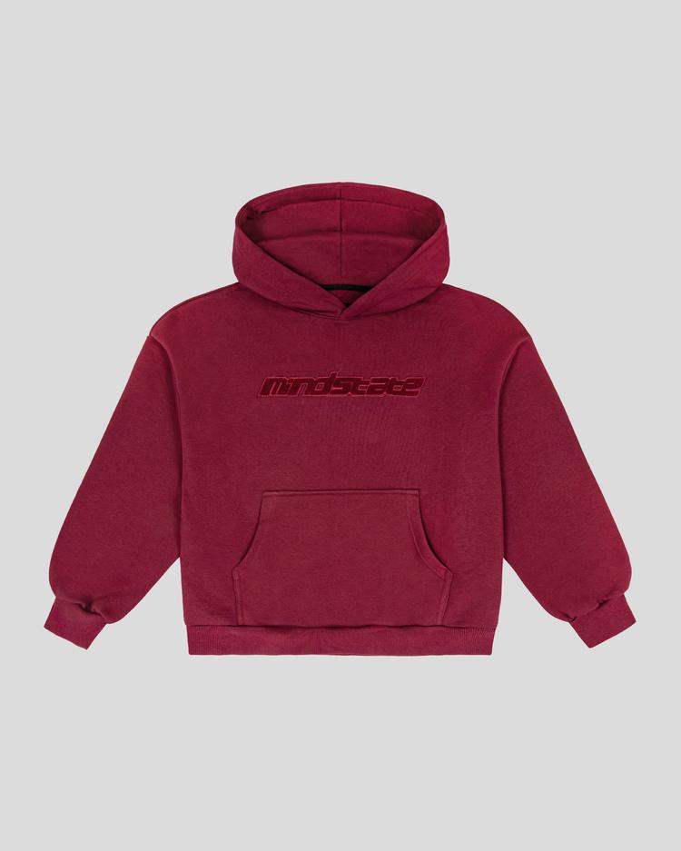 Maroon frotte hoodie front
