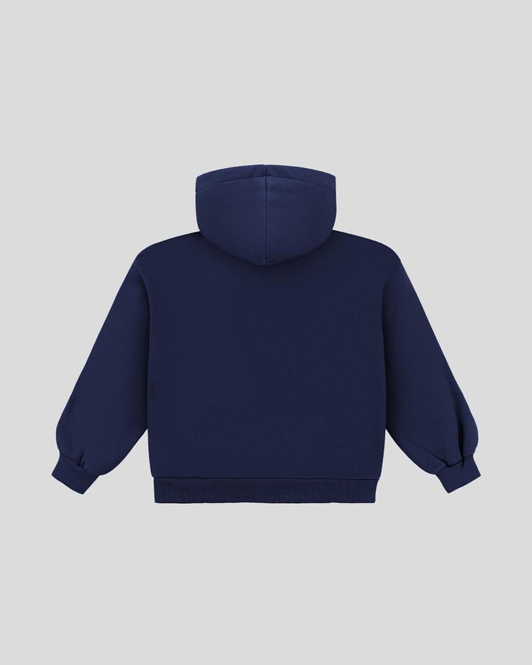 Navy blue frotte hoodie back
