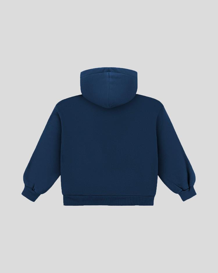 Navy blue frotte hoodie back