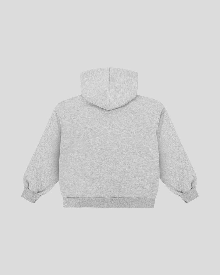 Gray frotte hoodie back