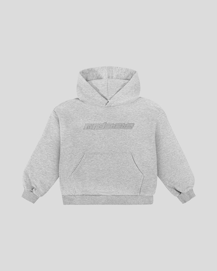 Gray frotte hoodie front