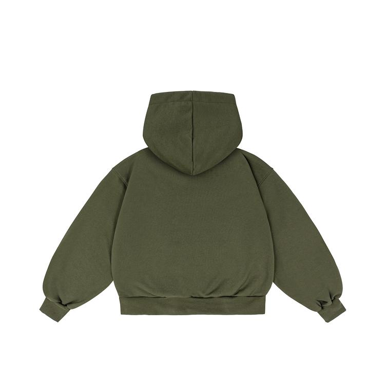 Basic hoodie (olive) back