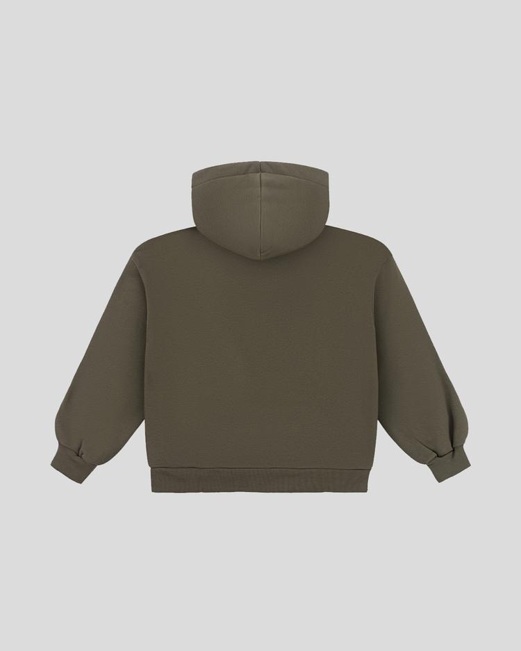Olive frotte hoodie back