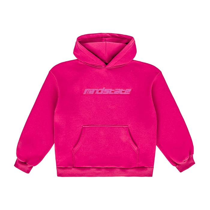 Pink frotte hoodie front