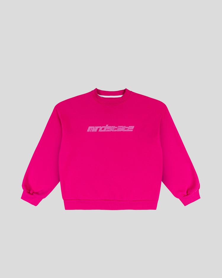 Pink frotte crewneck front