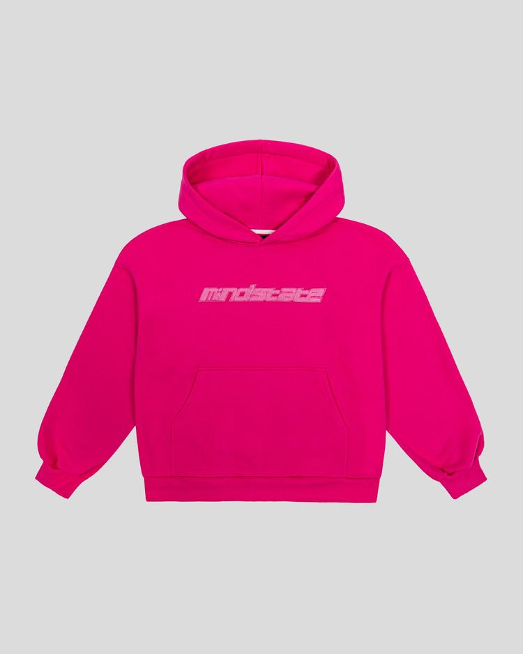 Pink frotte hoodie front