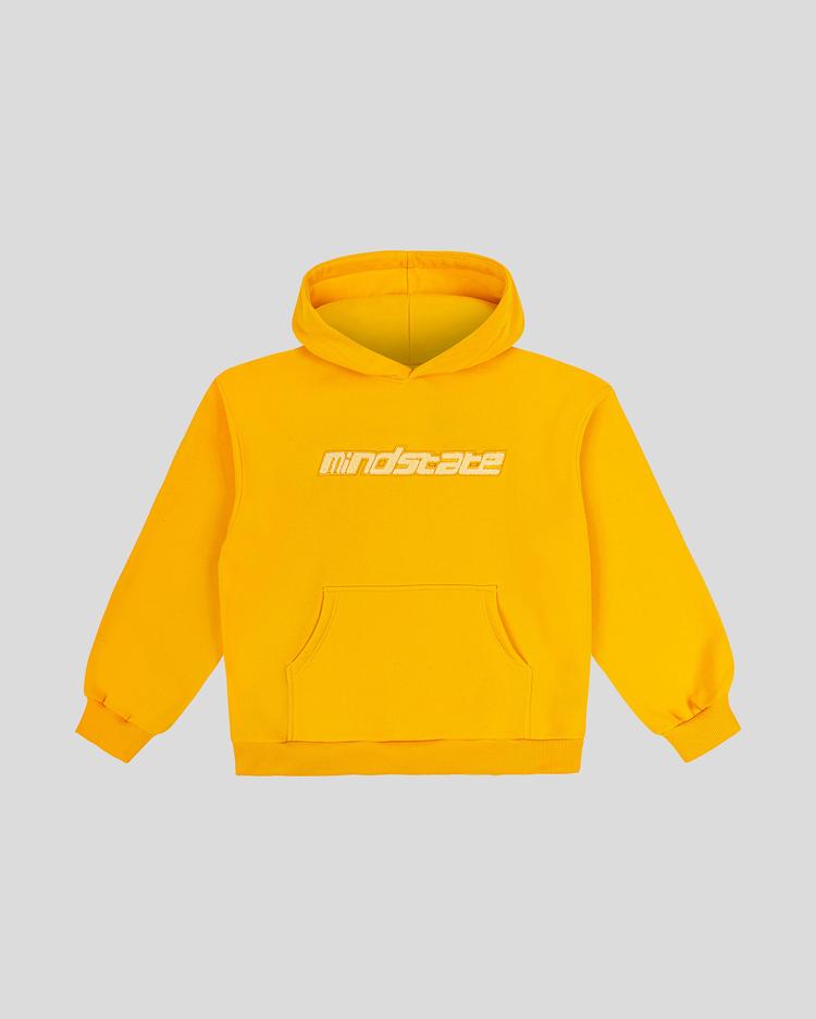 Yellow frotte hoodie front