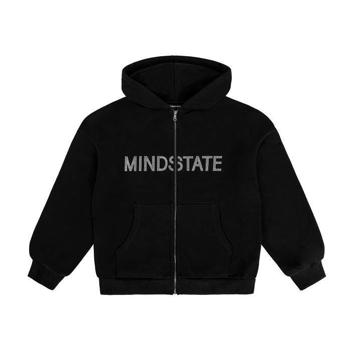 Crystal zip hoodie front